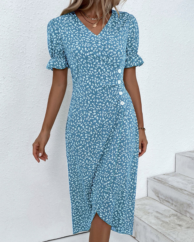 Giselle Floral V-Neck Dress