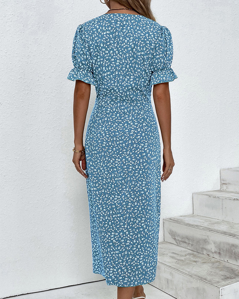 Giselle Floral V-Neck Dress