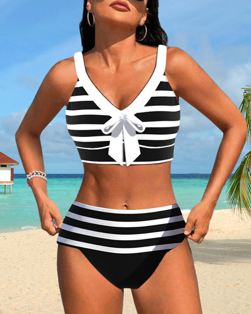 Regina Striped High-Waisted Bikini