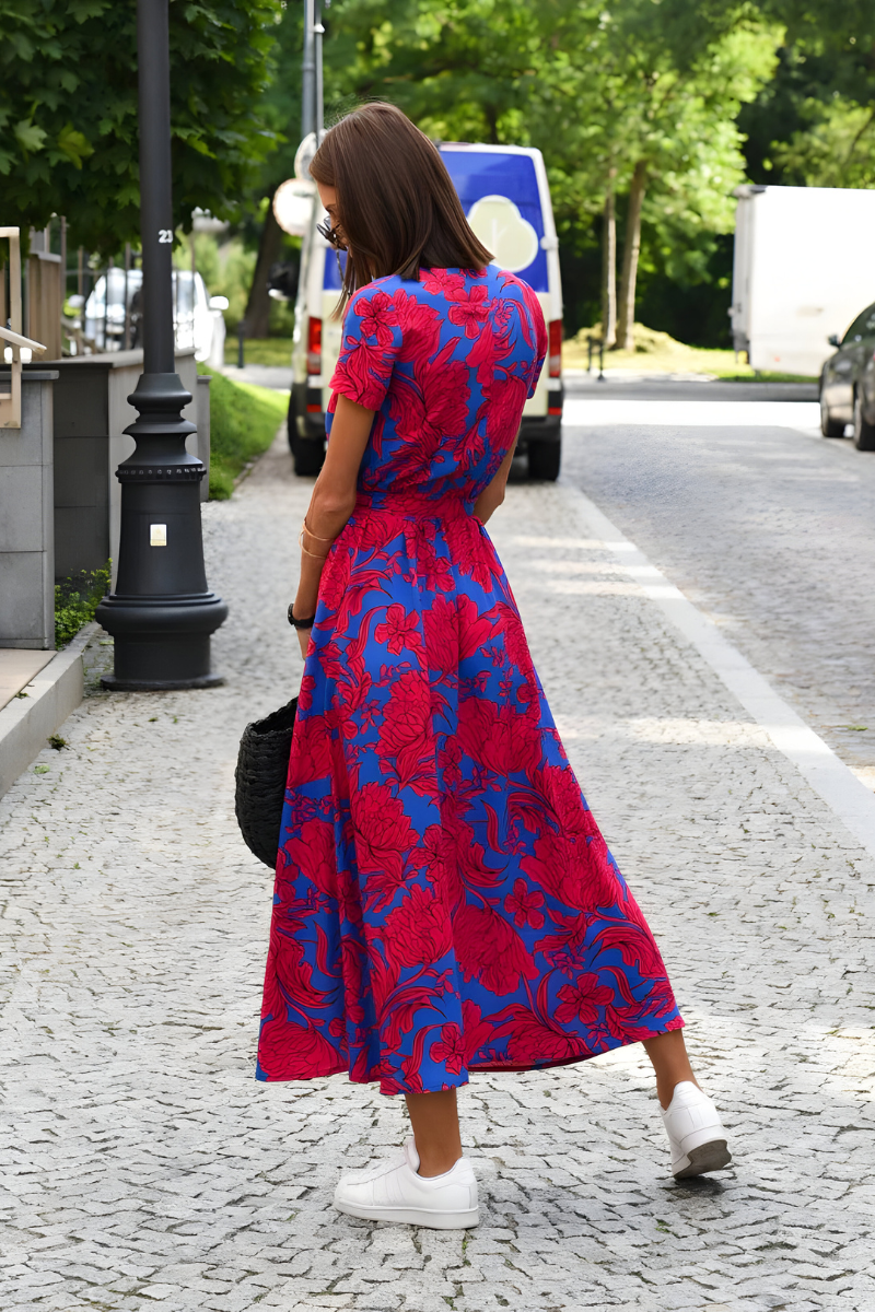 Amara Elegant Printed Maxi Dress
