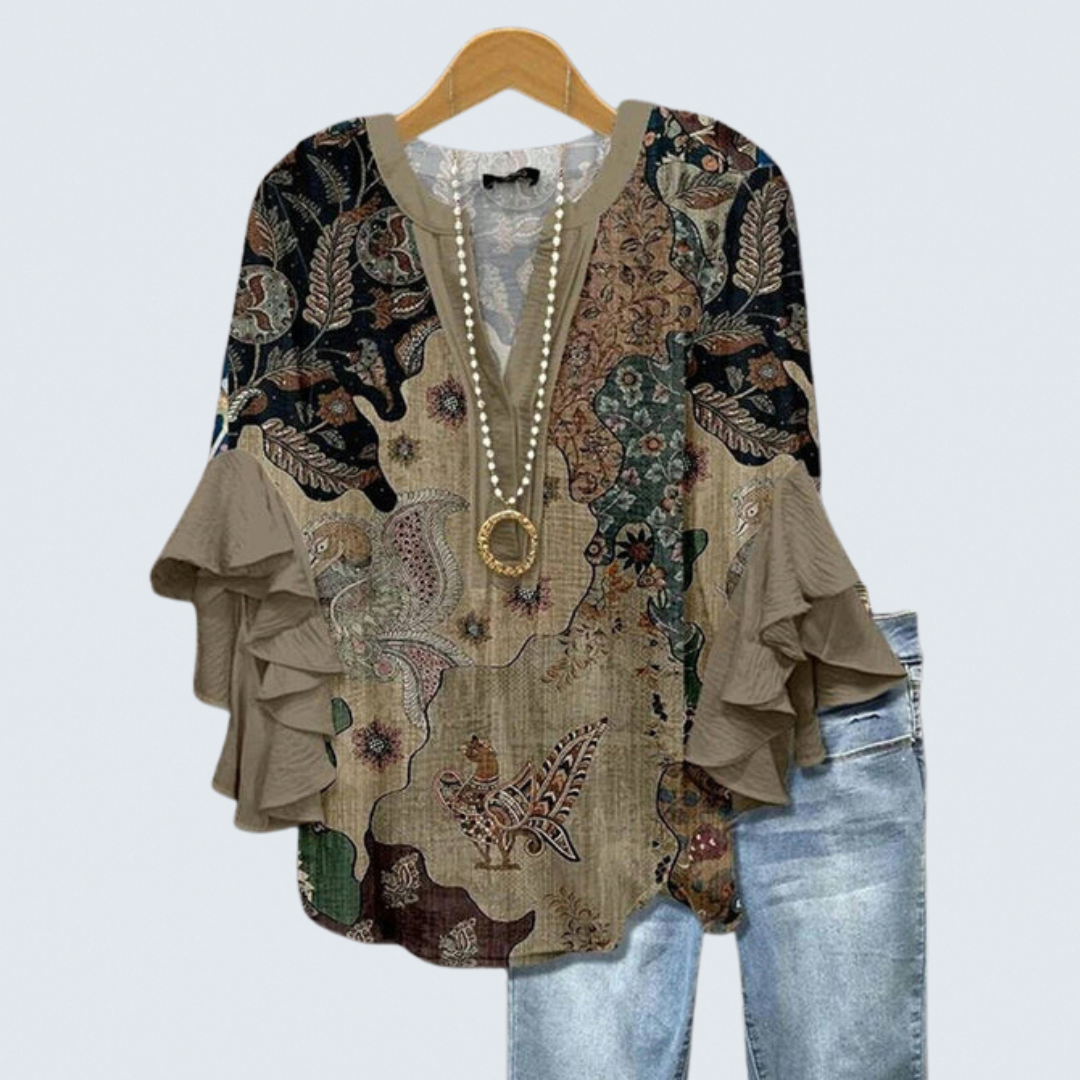 Flora Vintage Floral Blouse