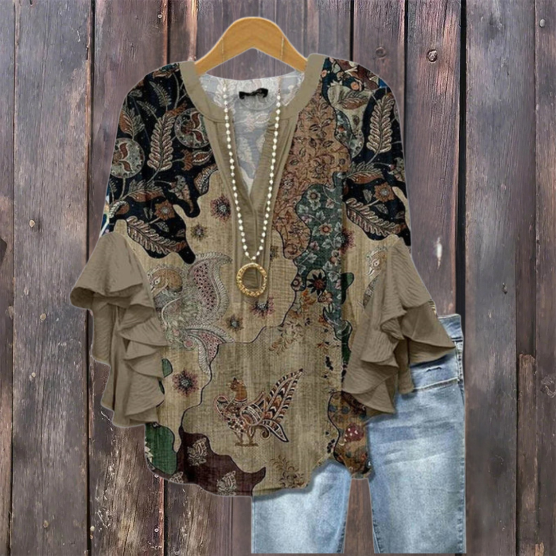 Flora Vintage Floral Blouse