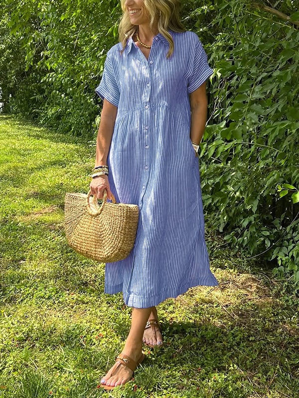 Eloura Striped Long Dress