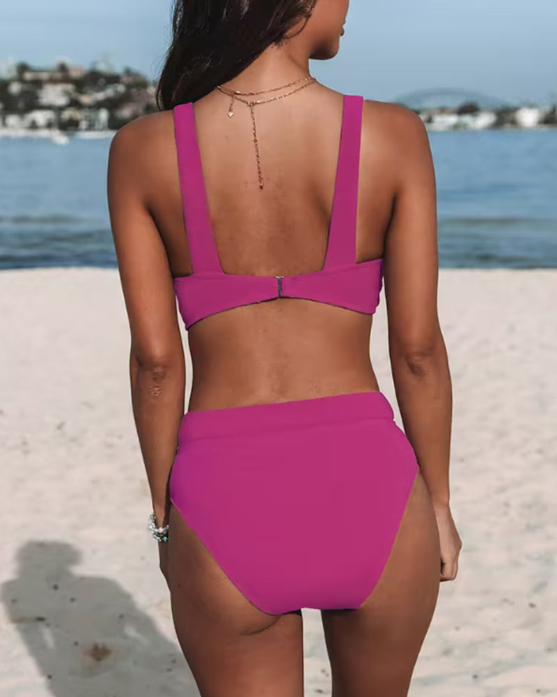 Sonia Solid High Waist Swimsuit