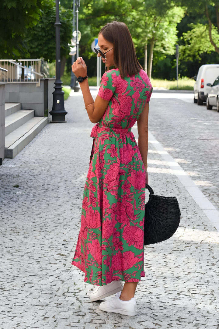 Amara Elegant Printed Maxi Dress