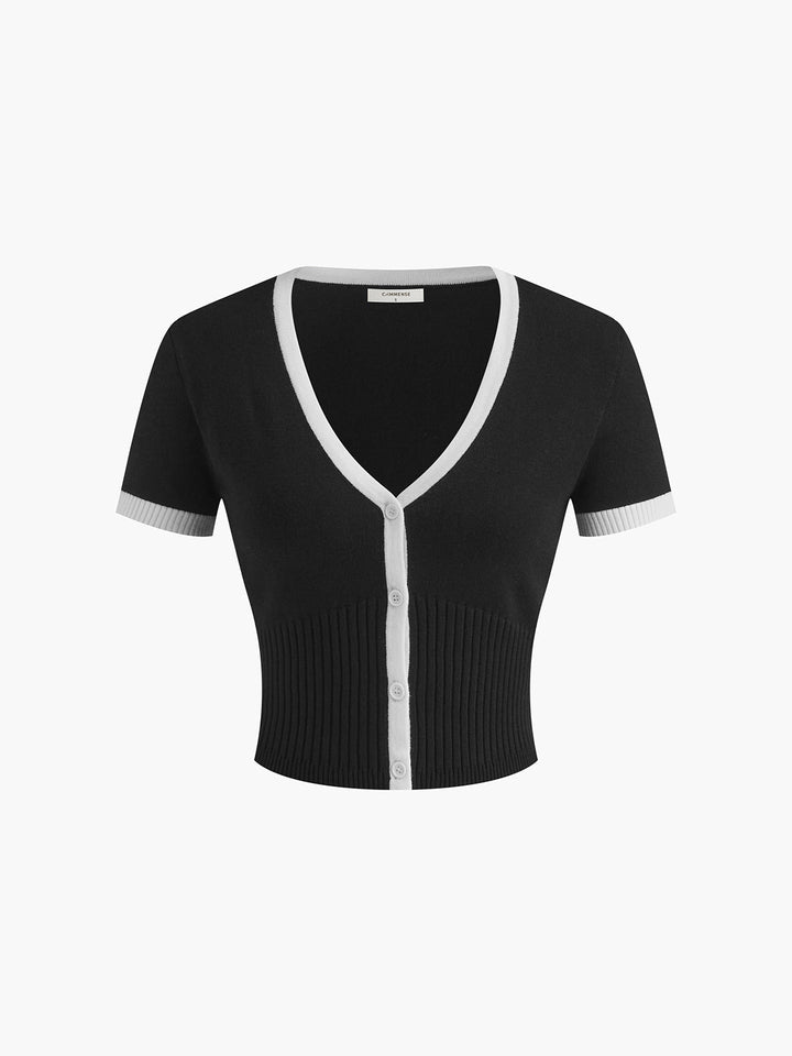 Monaco Minimalism Contrast Trim Skirt Set