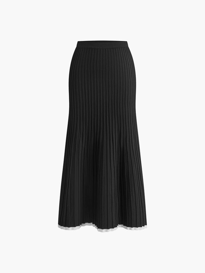 Monaco Minimalism Contrast Trim Skirt Set