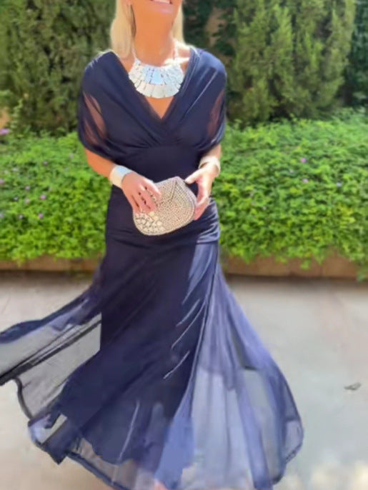 Bella Long Floral V-Neck Dress