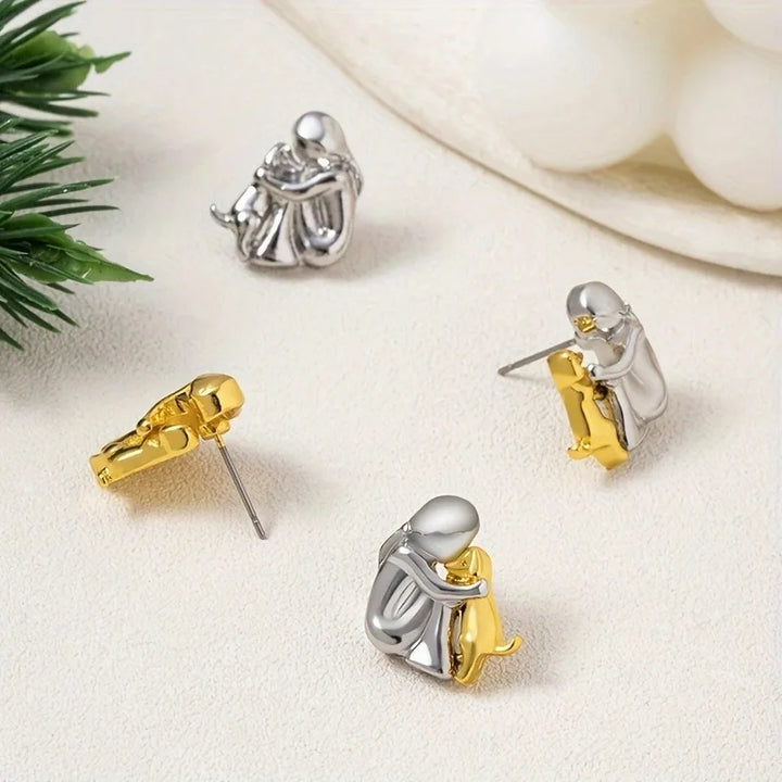 Aria Puppy Stud Earrings