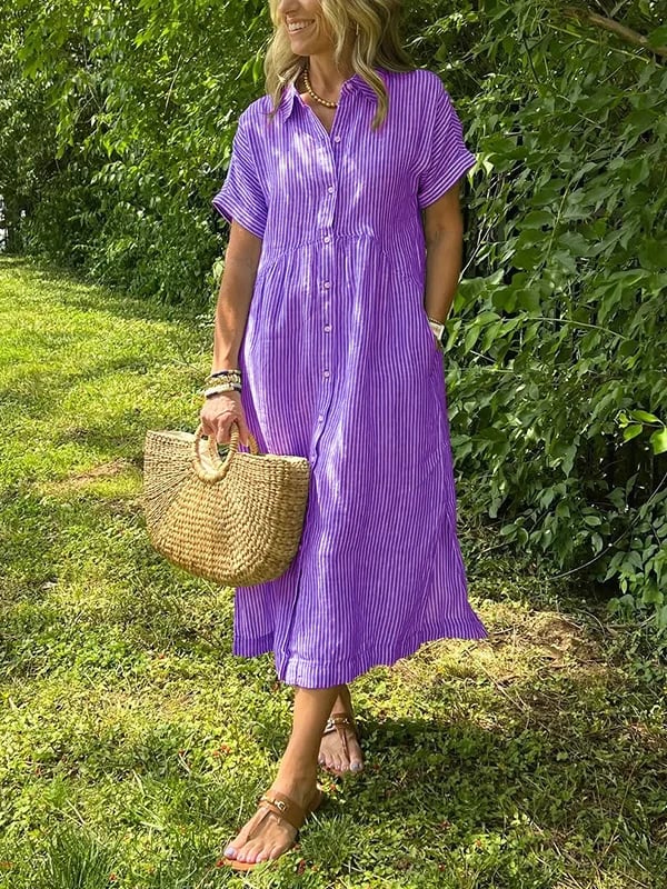 Eloura Striped Long Dress