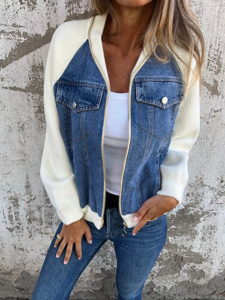 Luna Modern Jacket with Denim Fabric